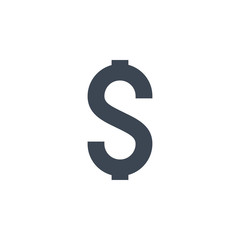 Dollar Sign related vector glyph icon.