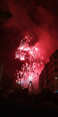 Fuegos artificiales en las fiestas de San Sebastián, España.