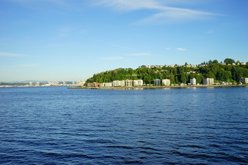 Beautiful waterfront building of Seattle, in Washington State