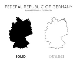 Germany map. Blank vector map of the Country. Borders of Germany for your infographic. Vector illustration.
