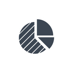 Pie Chart related vector glyph icon.