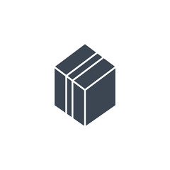 Box related vector glyph icon.