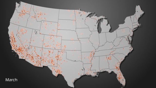 An Animated Map Visualization Shows Drought And Vegetation Health In The United States.