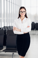 Active lifestyle of mixed ethnicity career business woman walking to work place office