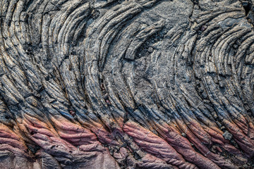 Lava flow makes rainbows and abstract patterns
