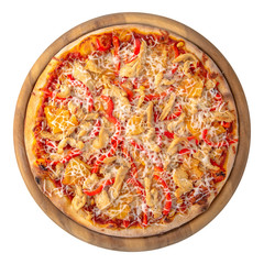 Set of pizzas top view  isolated on white background. 