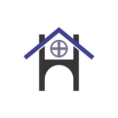 Home with letter H logo design vector
