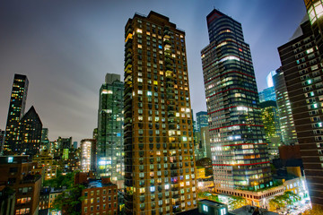 Fototapeta na wymiar View of New York City with urban skyscrapers