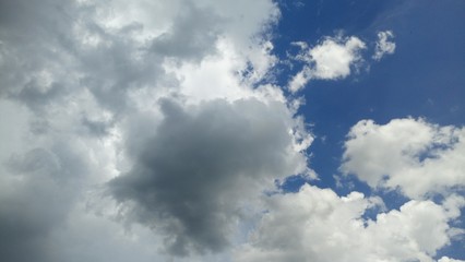 Silver And Gray Clouds With Blue Sky Background