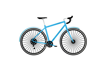 Fototapeta premium Road sports bike on a white background. Environmentally friendly transport for outdoor activities. Flat illustration EPS10.