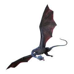 Naklejka premium huge dragon, winged fantasy animal isolated on white background