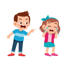 kid bully friend bad behavior vector