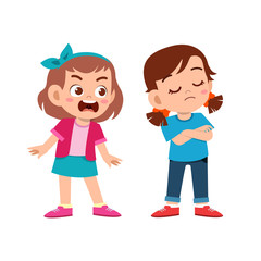 kid bully friend bad behavior vector