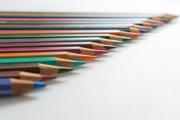 colored pencils and white background