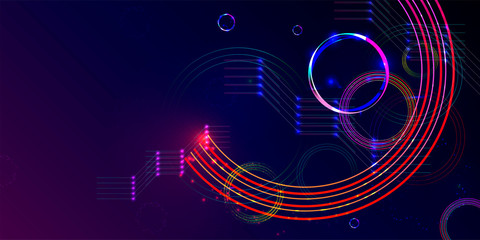 Vector Blue dark futuristic neon abstraction background cosmos new art 3d starry sky glowing galaxy