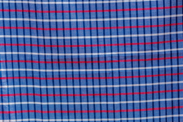 Red, Blue, Black and white strip cotton Gamcha(Bath towel) Fabrics Close-up.