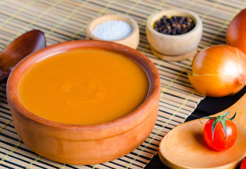 Tomato soup prepared in traditional italian style