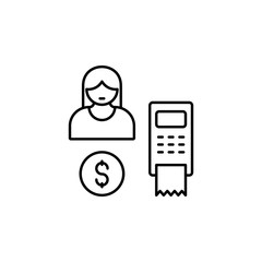 Cashier, money icon. Element of business company icon