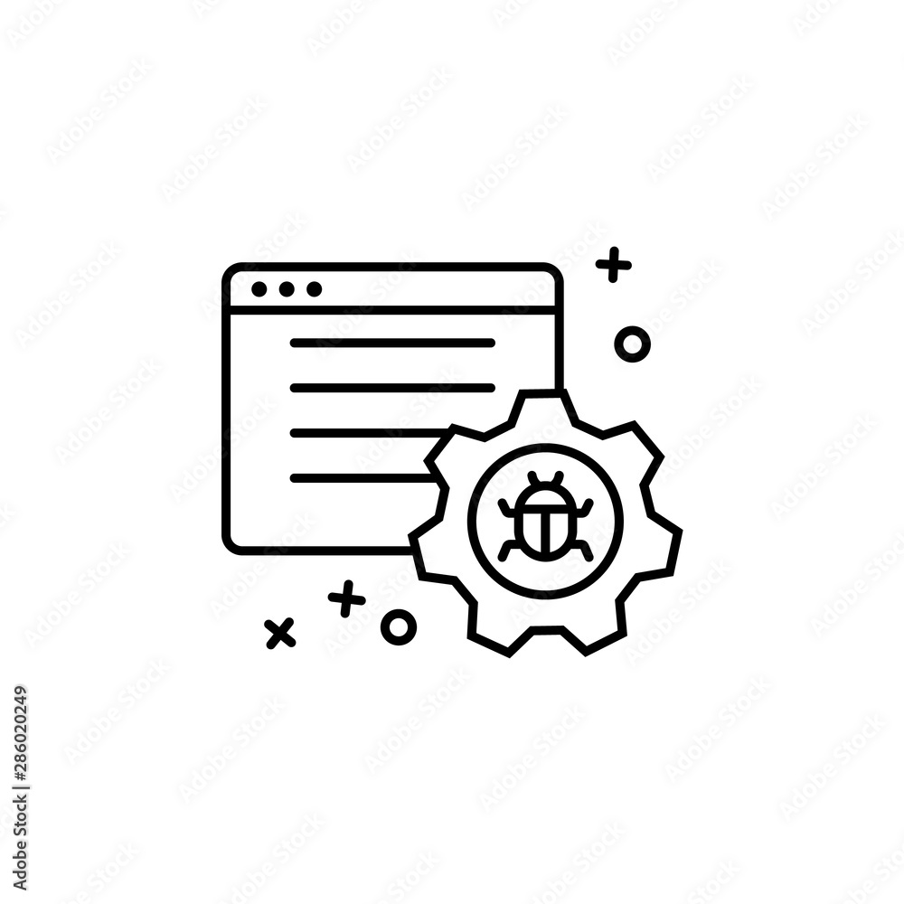 Poster settings gear web security icon. element of cyber security icon