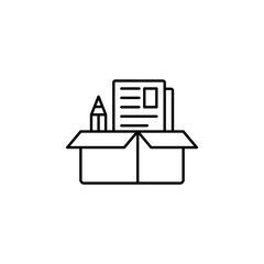 Material, box, file, business icon. Element of business company icon