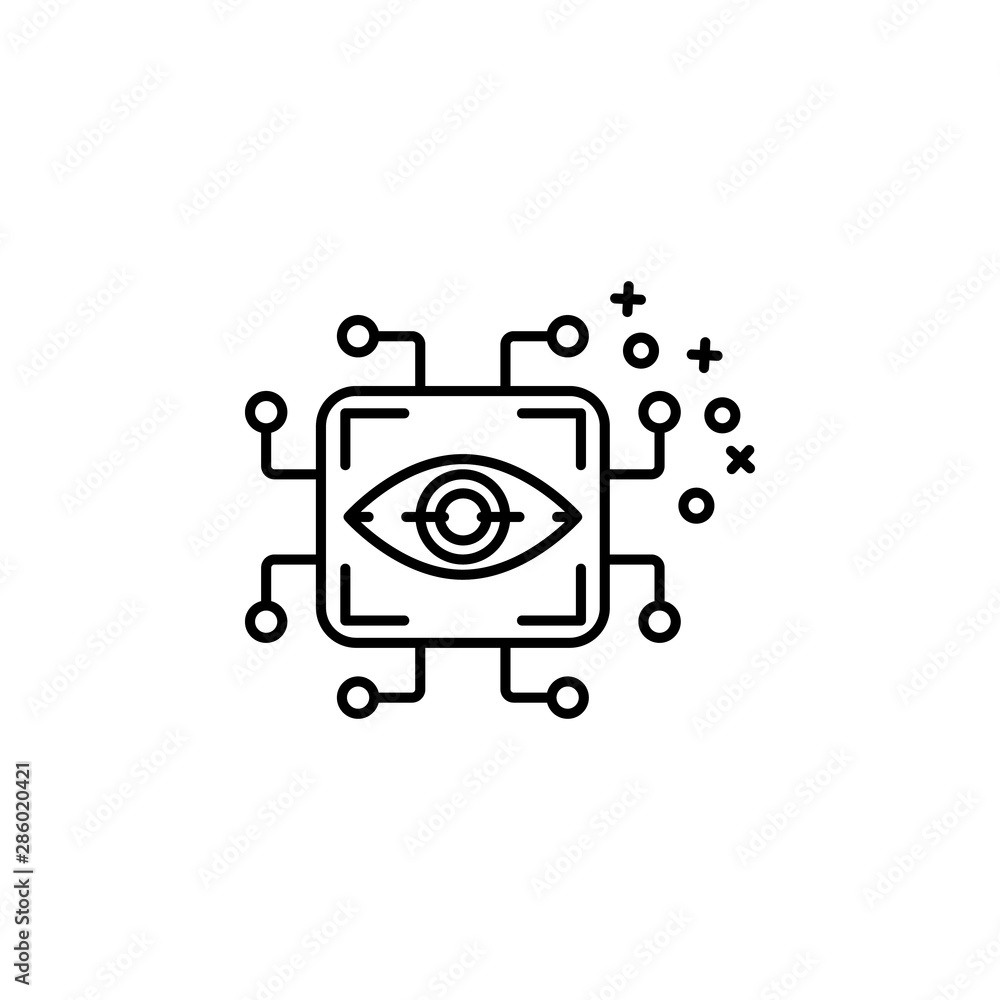 Poster retinal scan eye scan security icon. element of cyber security icon