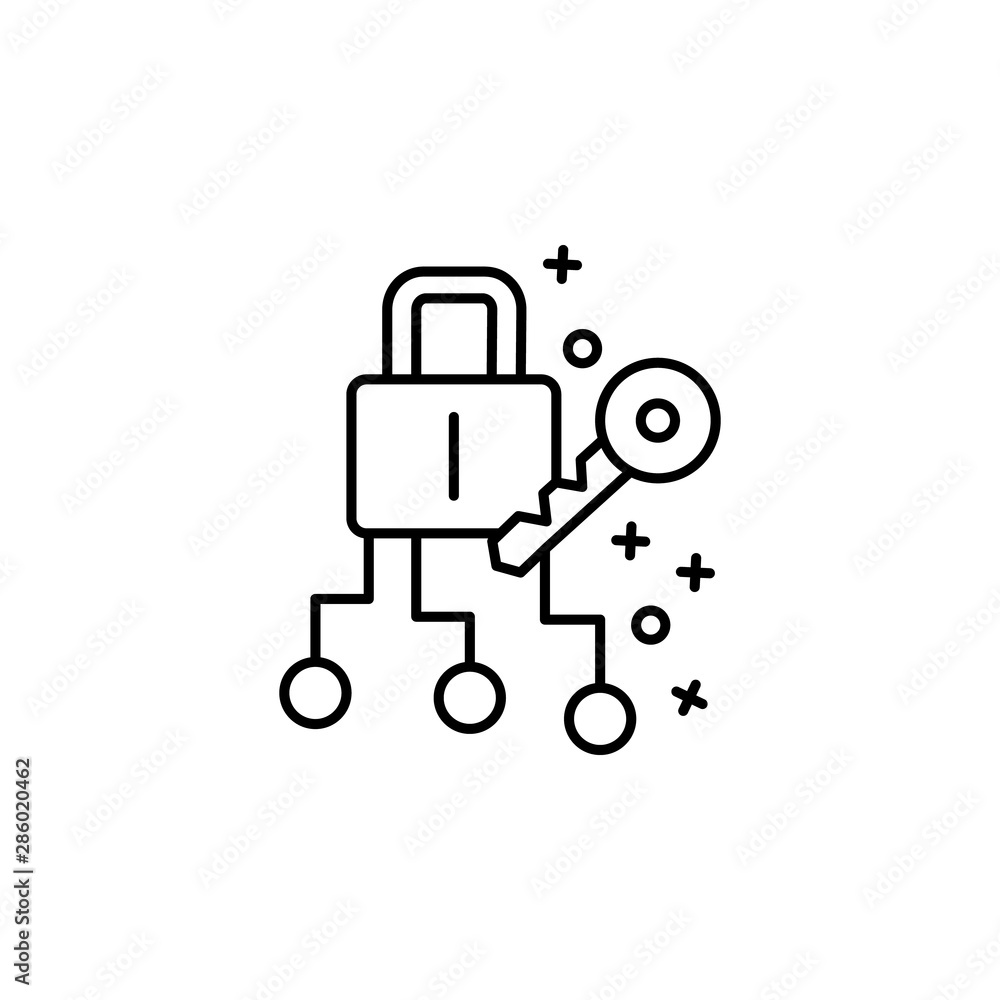 Poster lock key wireless security icon. element of cyber security icon