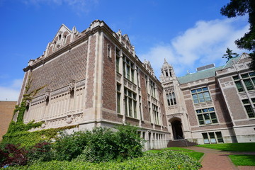 Fototapeta na wymiar Building of University of Washington at Seattle 
