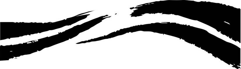 Hand-painted black brushstroke wave line