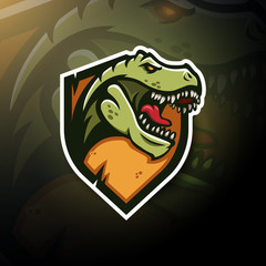 T-Rex head gaming logo esport