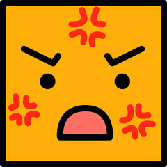 Orange Square emoticon icon