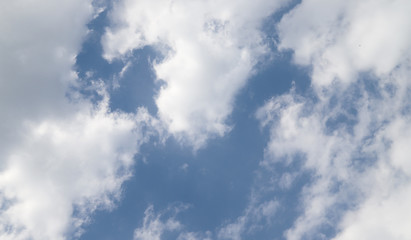 Scenery of cloudy blue sky in sunny day.
