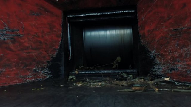 wood chipper opened fully