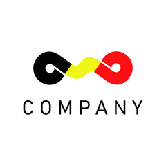 Infinity belgium logo. Asa letter logo. Black yellow red colors logo