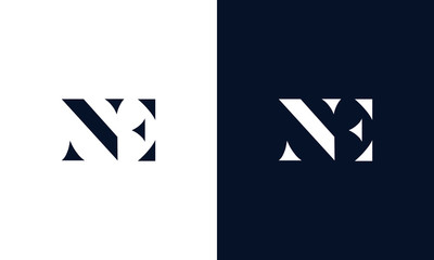 Abstract letter NE logo. This logo icon incorporate with abstract shape in the creative way. - obrazy, fototapety, plakaty