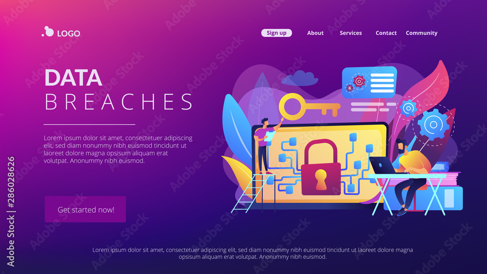 Poster personal digital security. defence, protection from hackers, scammers. data breaches, data leakage p