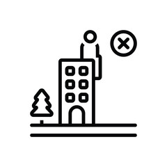 Black line icon for failure debacle