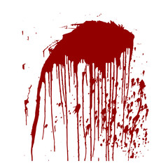 A spot of blood. Stains blood splatter. Vector illustration on isolated background.