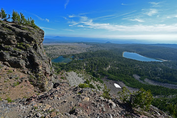 Three Creek Lake and Tam McArthur Rim from Tam McArthur Rim Trail in the Three Sisters Wilderness near Sisters, Oregon.