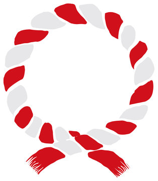 注連縄 しめ縄 イラスト 紅白 文字なし 文字スペース Stock Vector Adobe Stock