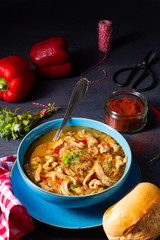 flaczki - fresh and spicy tripe soup with herbs