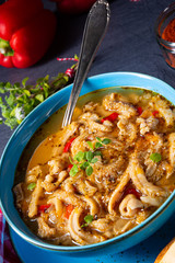 flaczki - fresh and spicy tripe soup with herbs