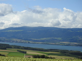 Obraz premium paysages Suisse lac foret montagnes nuages