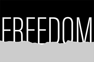 freedom concept idea on torn paper vector