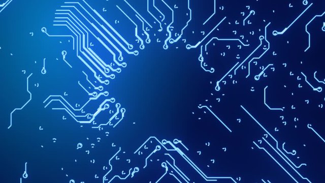 Microchip tech on blue write on