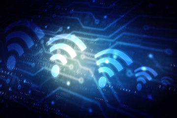 2d illustration technology WiFi symbol