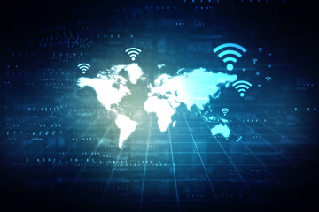 2d illustration technology WiFi symbol