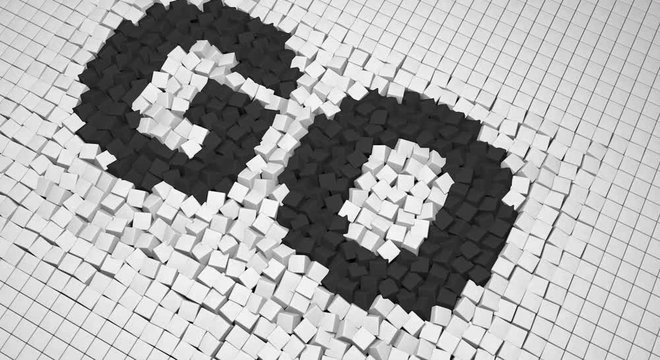 Abstract cubes background with countdown