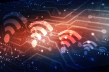 2d illustration technology WiFi symbol