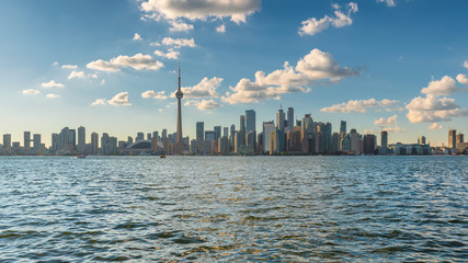 Toronto city skyline and CN Tower at sunny day, - Toronto, Ontario, Canada.