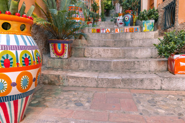 Taormins, Sicily - Ceramic painted vases in the streets